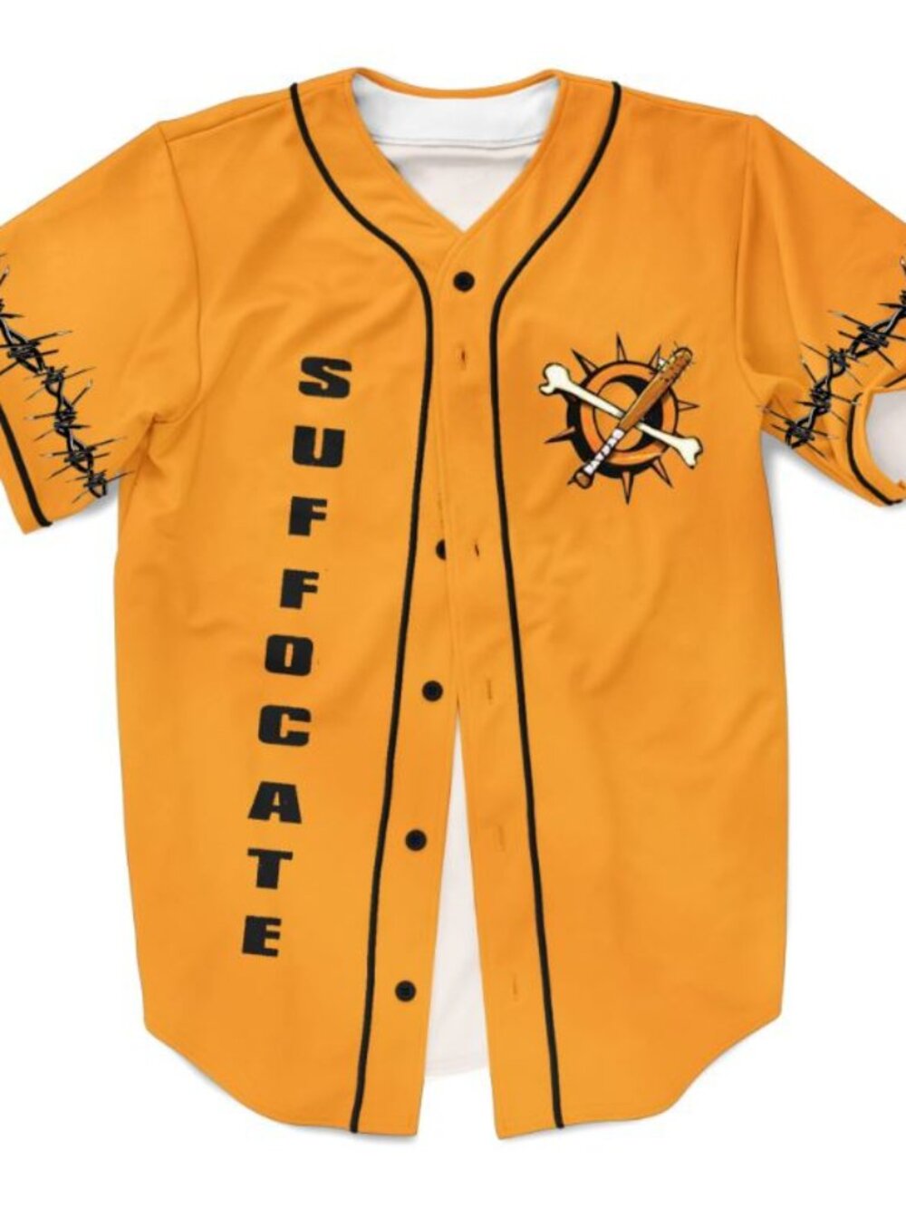 Kayzo Suffocate Barbed Wire Wolf Sublimated Rave Baseball Jersey